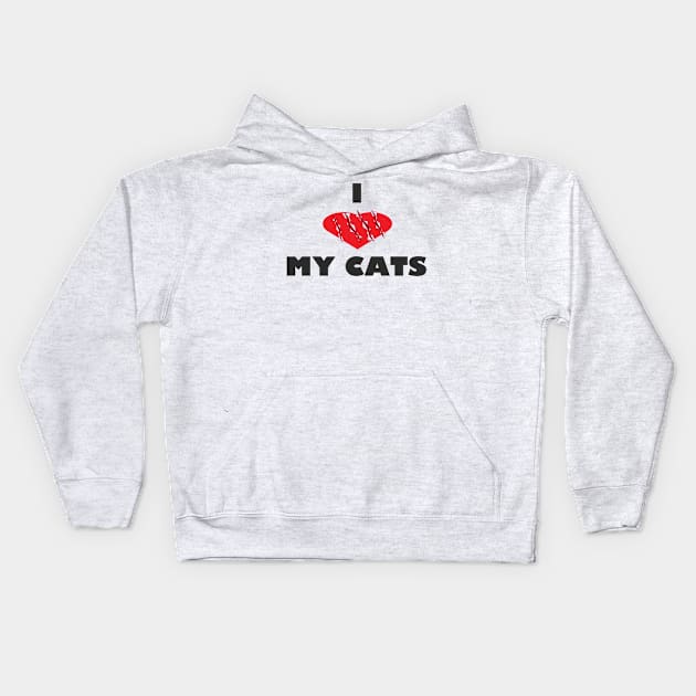 I Love My Cats Kids Hoodie by jmtaylor